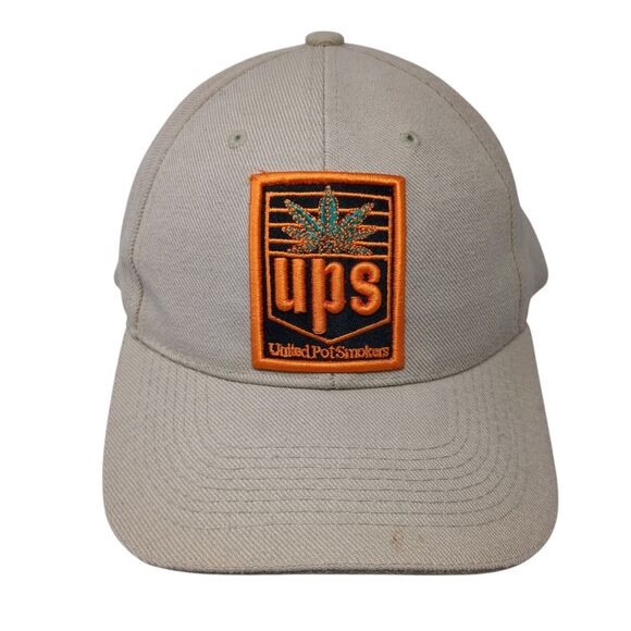 UPS United Pot Smokers Strapback Hat Tan OSFA Adjustable Embroidered Superb - Picture 1 of 9